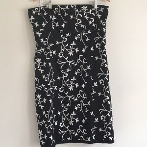Simple Floral Black Dress